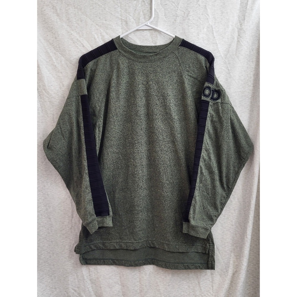 Izod Men's Crew Neck Tee With Logo Army Green & Black Size XL (18) Vintage
